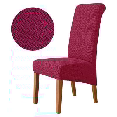 1/2/4/6 bucăți Huse pentru scaune din țesătură din catifea reală, dimensiunea XL, dimensiune mare, cu spate lung, în stil european, huse pentru scaune pentru restaurant, hotel