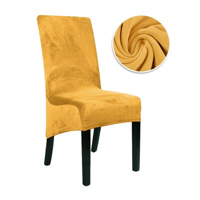 1/2/4/6 bucăți Huse pentru scaune din țesătură din catifea reală, dimensiunea XL, dimensiune mare, cu spate lung, în stil european, huse pentru scaune pentru restaurant, hotel