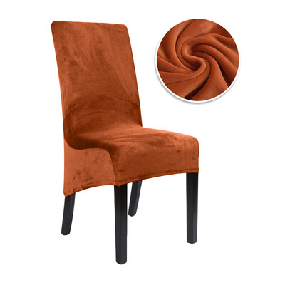 1/2/4/6 bucăți Huse pentru scaune din țesătură din catifea reală, dimensiunea XL, dimensiune mare, cu spate lung, în stil european, huse pentru scaune pentru restaurant, hotel