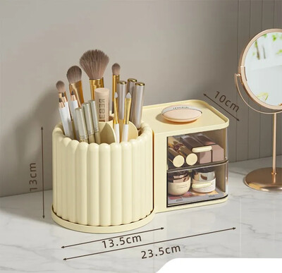Makeup Storage Organizer Θήκη βιτρίνας καλλυντικών με θήκη πινέλου Desk Organizer for Vanity Cosmetic Storage Box Θήκη κραγιόν