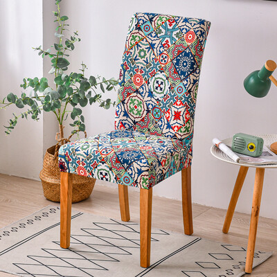 Spandex Ελαστικό κάλυμμα καρέκλας για τραπεζαρία Τυπωμένο κάλυμμα καρέκλας Slipcover Stretch καλύμματα καρέκλας για κουζίνα γάμου Hotel Banquet 1 ΤΕΜ