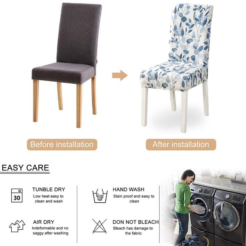 Spandex Ελαστικό κάλυμμα καρέκλας για τραπεζαρία Τυπωμένο κάλυμμα καρέκλας Slipcover Stretch καλύμματα καρέκλας για κουζίνα γάμου Hotel Banquet 1 ΤΕΜ
