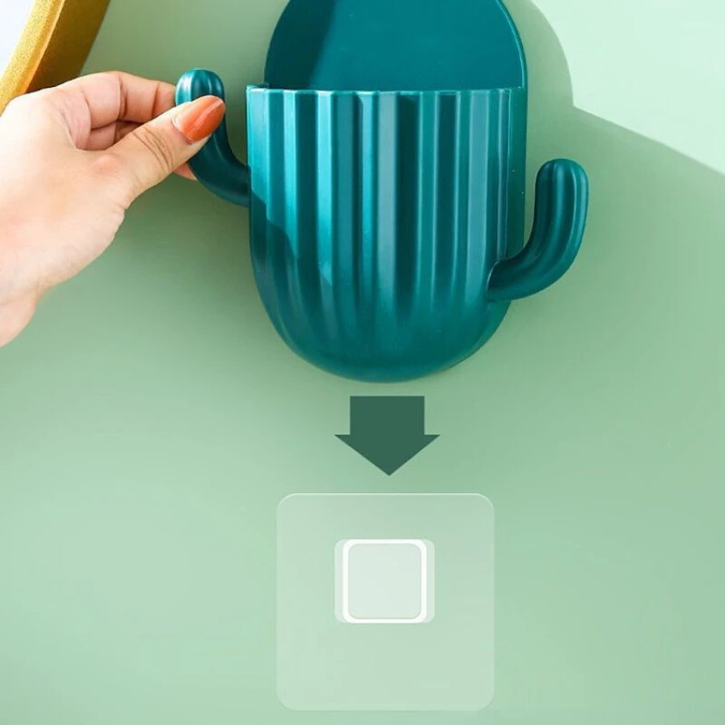 Eemaldatav isekleepuv kosmeetikavahend stantsideta seinale kinnitatavad kammid Harjad Meigitarbed Kaktusekujuline riiul