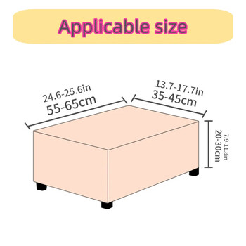 Плат Квадратни османски калъфи Разтегателен калъф за табуретка Пейка за съхранение Калъф за табуретка Миещ се калъф за протектор за мебели