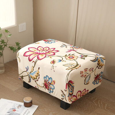 Υφασμάτινα τετράγωνα οθωμανικά καλύμματα τεντωμένο κάλυμμα υποπόδιο Πάγκος αποθήκευσης σκαμπό Κάλυμμα πλενόμενο προστατευτικό επίπλων