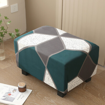 Υφασμάτινα τετράγωνα οθωμανικά καλύμματα τεντωμένο κάλυμμα υποπόδιο Πάγκος αποθήκευσης σκαμπό Κάλυμμα πλενόμενο προστατευτικό επίπλων