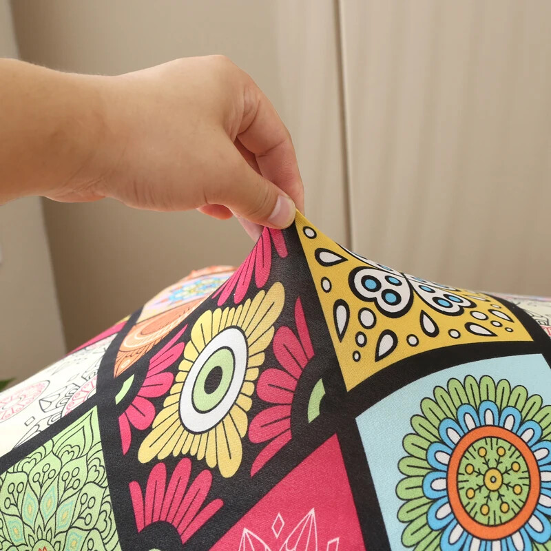 Υφασμάτινα τετράγωνα οθωμανικά καλύμματα τεντωμένο κάλυμμα υποπόδιο Πάγκος αποθήκευσης σκαμπό Κάλυμμα πλενόμενο προστατευτικό επίπλων