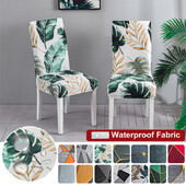 Vodootporna ispisana navlaka za stolicu u nordijskom stilu, uklonjive navlake za sjedala, rastezljive ukrasne navlake za blagovaonicu, vjenčani dekor