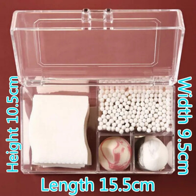 Αδιάβροχη πλαστική οργάνωση μακιγιάζ για βαμβακερά επιθέματα/μπατονέτες/κουτί αποθήκευσης Beauty Blender με καπάκι κραγιόν/διοργάνωση βερνικιού νυχιών