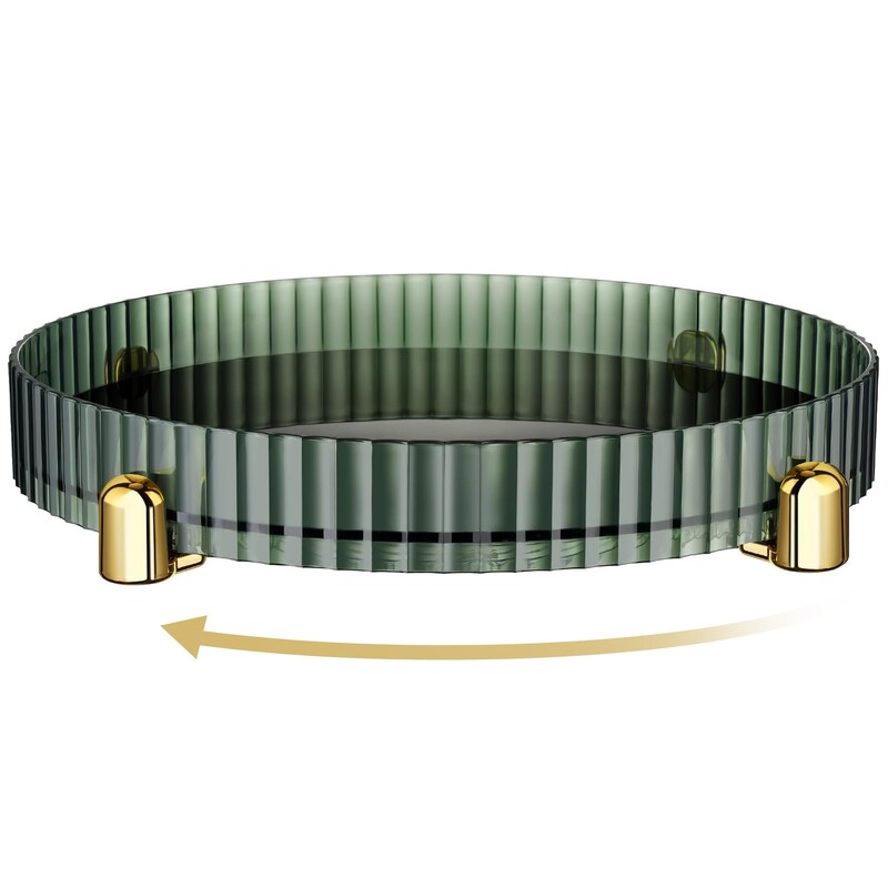 Meigiparfüümi vahend, 360° pöörlev vanity hoiukarbi kandik, pöörlev kosmeetikavahend riidekambri vannitoa tööpinnale