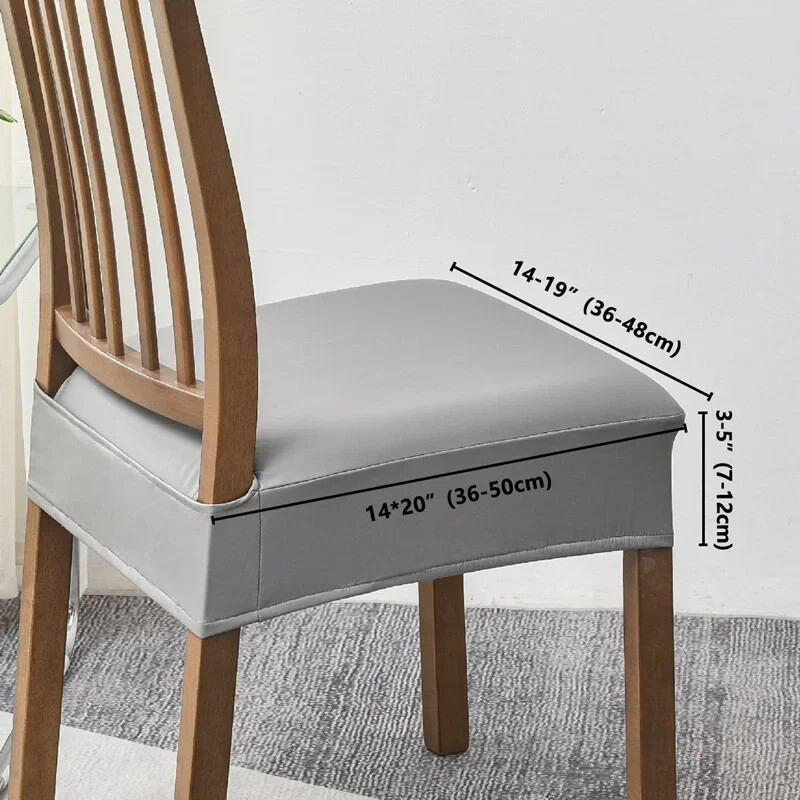 1PC δερμάτινο κάλυμμα καρέκλας PU Αδιάβροχο αφαιρούμενο καρέκλες τραπεζαρίας Slipcovers Ελαστικά επενδυμένα καλύμματα καθισμάτων Προστατευτικό επίπλων
