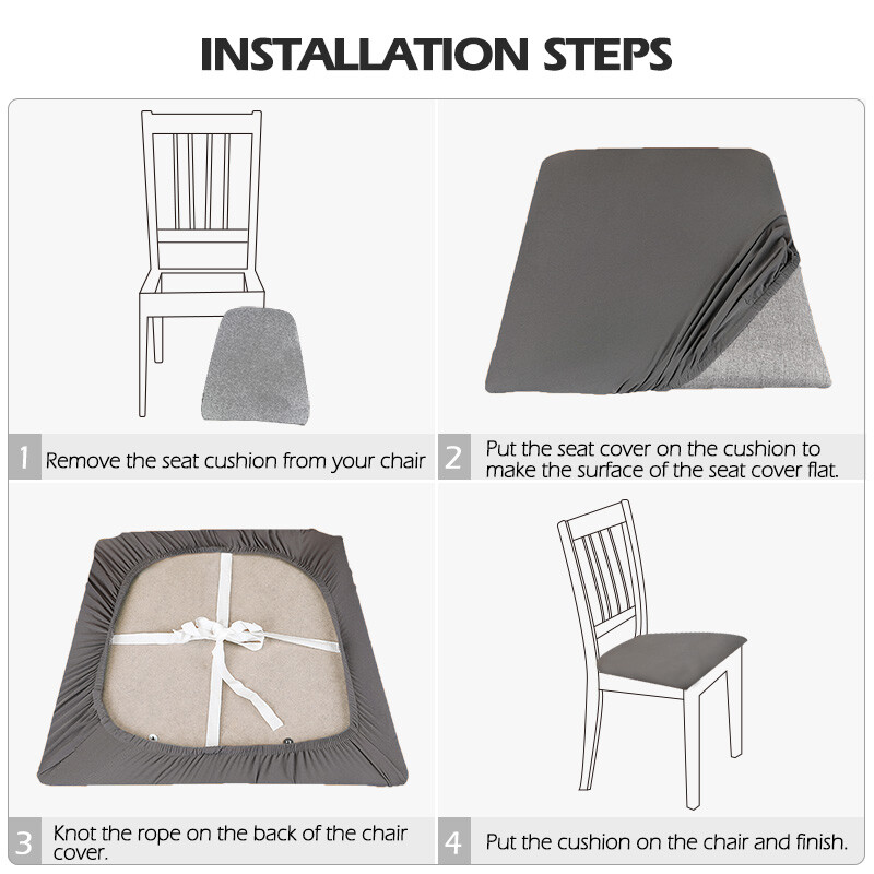 1/2/4/6 tk Jacquard tooli kate söögitoa jaoks tooli istme kate Spandex istmepadi eemaldatavad toolikatted pulmade kodu jaoks