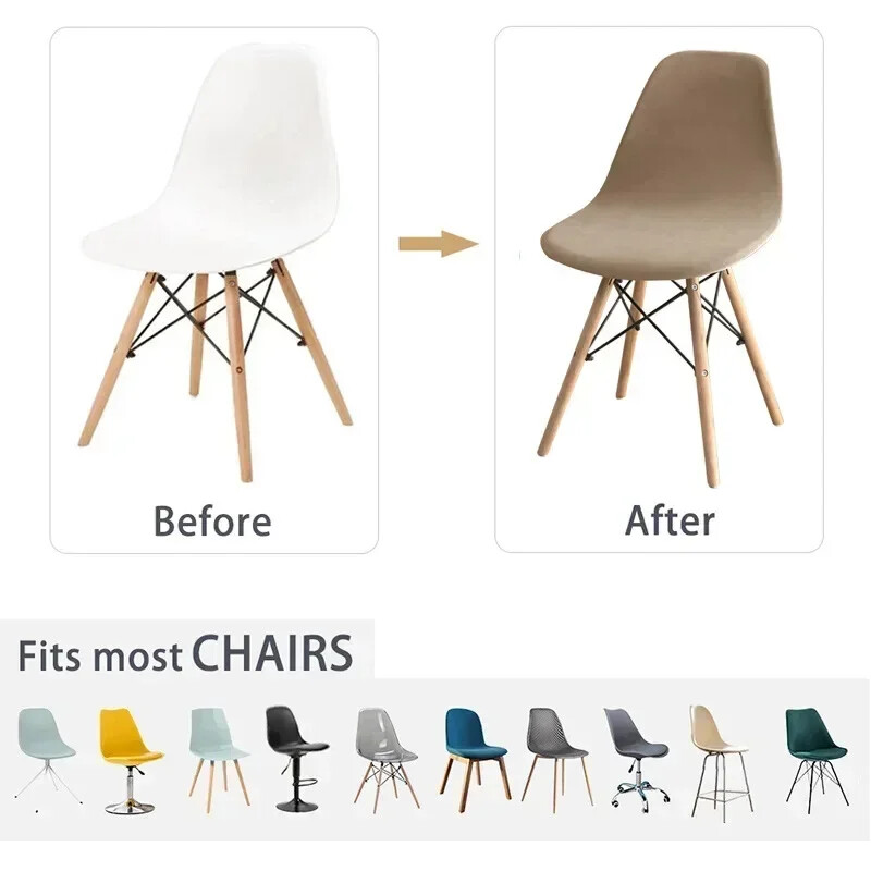 Velvet Shell toolikatted Scandinavian istmed Slipcover Stretch käeta söögitoolid Protector elastsed istmekatted pestavad