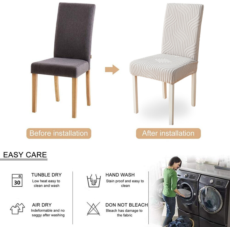 Ζακάρ Υφασμάτινο Κάλυμμα Καρέκλας Universal Size Καλύμματα Καρέκλας για Τραπεζαρία Γάμου Γραφείο Συμπόσιο Καθίσματα Διακόσμηση σπιτιού 1ΤΜ