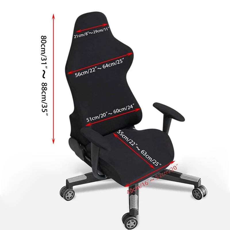 Μονόχρωμο κάλυμμα καρέκλας gaming Soft elasticity Polar fleece Πολυθρόνα καλύμματα καρέκλας υπολογιστή Καλύμματα καρέκλας καθισμάτων Stretch Περιστρεφόμενο ανελκυστήρα