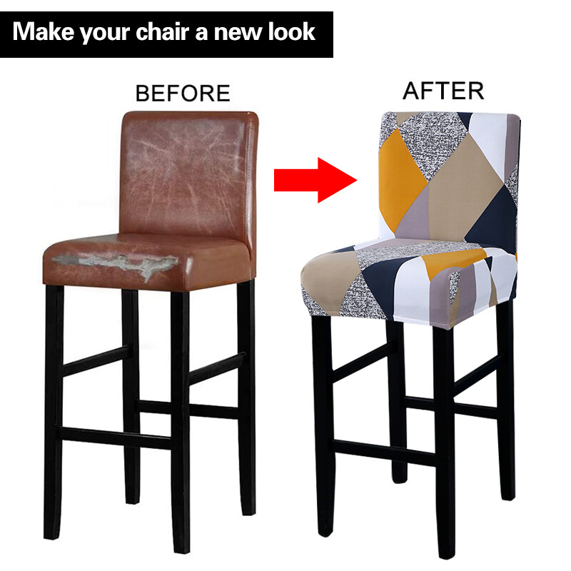 Stretch baaritooli kate Laua taburet pubitooli kate söögitoa kohviku jaoks baaritooli kate Eemaldatav mööbli istmekate