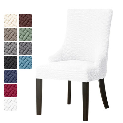 Ζακάρ Καλύμματα καρέκλας τραπεζαρίας Ψηλή πλάτη Κεκλιμένο κάλυμμα καρέκλας Strech Accent Καρέκλες γάμου Κάλυμμα καθίσματος Soild Color Party Home