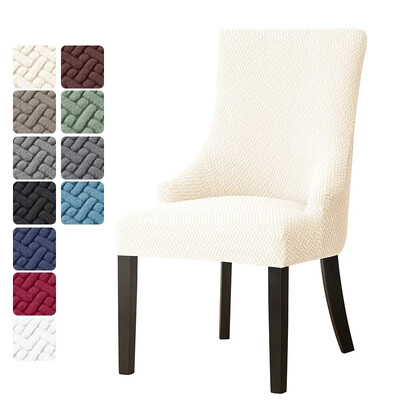 Ζακάρ Καλύμματα καρέκλας τραπεζαρίας Ψηλή πλάτη Κεκλιμένο κάλυμμα καρέκλας Strech Accent Καρέκλες γάμου Κάλυμμα καθίσματος Soild Color Party Home