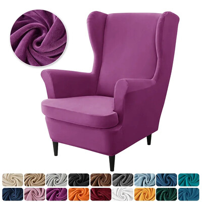 Velvet Stretch Wingback tooli katted Tiib tugitooli kate koos istmepadja katetega elastsed diivani katted Pokrowce Na Fotele