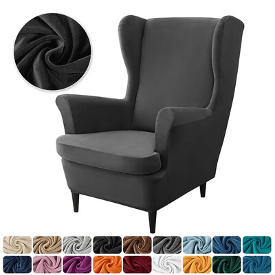 Velvet Stretch Wingback tooli katted Tiib tugitooli kate koos istmepadja katetega elastsed diivani katted Pokrowce Na Fotele