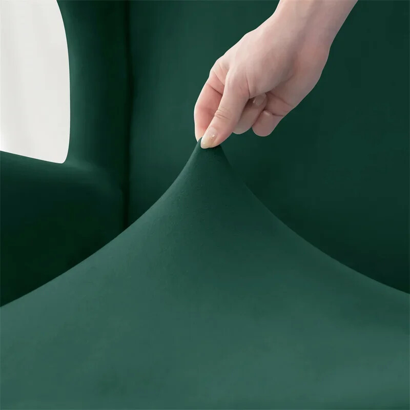 Velvet Stretch Wingback tooli katted Tiib tugitooli kate koos istmepadja katetega elastsed diivani katted Pokrowce Na Fotele