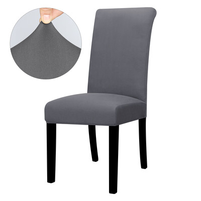 Valgomojo spandex kėdės užvalkalas Stretch baltas kėdės sėdynės užvalkalas, nuimamas virtuvei Pigūs kėdžių užvalkalai vestuvėms 4/6 vnt.
