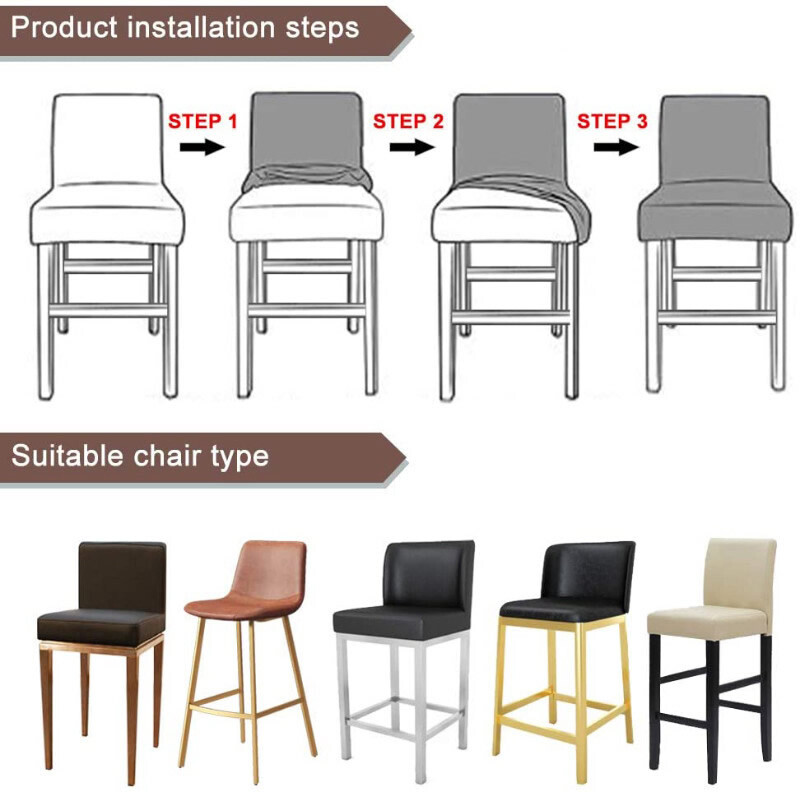 Αδιάβροχο κάλυμμα καρέκλας μπαρ από ύφασμα Stretch Κοντά καλύμματα καρέκλας πλάτης που πλένονται φθηνά καλύμματα Spandex Καρέκλα για συμπόσιο ξενοδοχείου στο σπίτι