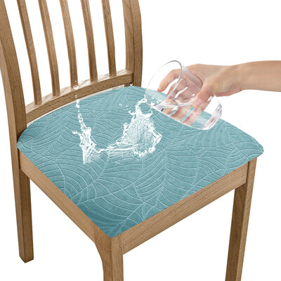 Veekindel Jacquard PU-nahast tool istmepadja kate Söögitoa polster määrdumisvastane ilma seljatoe mööblikaitseta