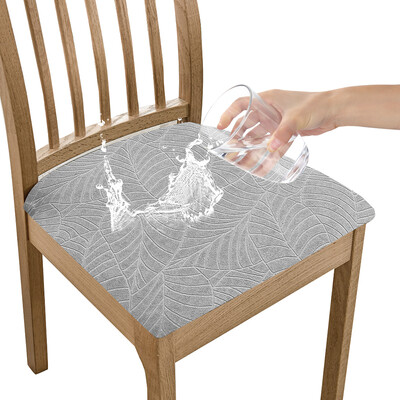 Veekindel Jacquard PU-nahast tool istmepadja kate Söögitoa polster määrdumisvastane ilma seljatoe mööblikaitseta