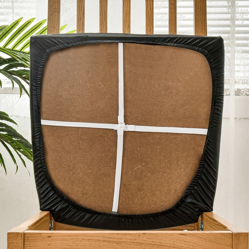 Veekindel Jacquard PU-nahast tool istmepadja kate Söögitoa polster määrdumisvastane ilma seljatoe mööblikaitseta