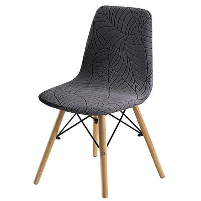 1/2/4/6 vnt. Jacquard Shell kėdės užvalkalas Elastingas berankis kėdės užvalkalas Vienspalvis Elastinis valgomojo sėdynės užvalkalas Namų viešbutis Banketas