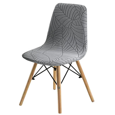 1/2/4/6 vnt. Jacquard Shell kėdės užvalkalas Elastingas berankis kėdės užvalkalas Vienspalvis Elastinis valgomojo sėdynės užvalkalas Namų viešbutis Banketas