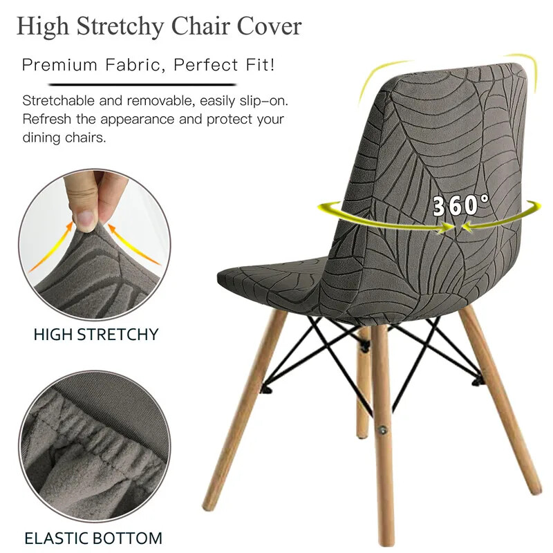 1/2/4/6 τεμ. Ζακάρ κάλυμμα καρέκλας Shell Stretch Chairless Slipcover Μονόχρωμο ελαστικό κάλυμμα καθίσματος τραπεζαρίας Home Hotel Banquet