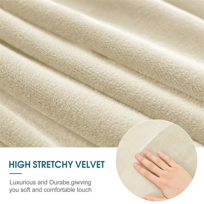 Ülimalt pehme sametine Ottomani tabureti kate elutuba ümmargune elastne jalatoe kate kõikehõlmav jalatabur istme kate Magamistuba