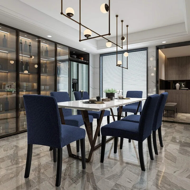 Ζακάρ Κάλυμμα Καρέκλας Αδιάβροχο Ρυθμιζόμενο Κάλυμμα Τραπεζαρίας Υφασμάτινο Κάλυμμα Καρέκλας Αποσπώμενο για Δείπνο Γραφείο Κουζίνα Σπίτι