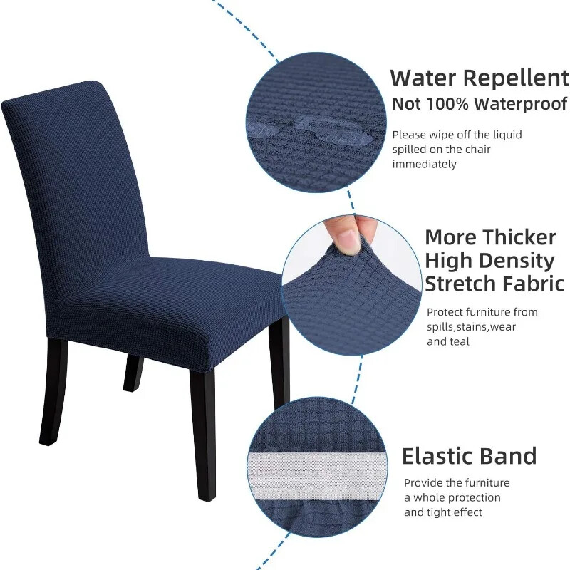 Ζακάρ Κάλυμμα Καρέκλας Αδιάβροχο Ρυθμιζόμενο Κάλυμμα Τραπεζαρίας Υφασμάτινο Κάλυμμα Καρέκλας Αποσπώμενο για Δείπνο Γραφείο Κουζίνα Σπίτι