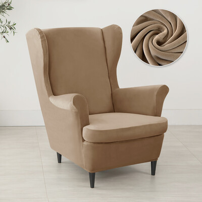 Minkštas Velvet Wing kėdės užvalkalas Elastingas Viengubas Kėdžių Užvalkalai Stretch Spandex fotelių užvalkalai su sėdynės pagalvėlės užvalkalu