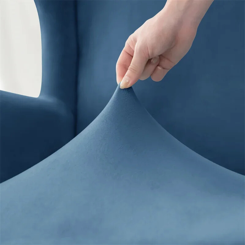 Minkštas Velvet Wing kėdės užvalkalas Elastingas Viengubas Kėdžių Užvalkalai Stretch Spandex fotelių užvalkalai su sėdynės pagalvėlės užvalkalu