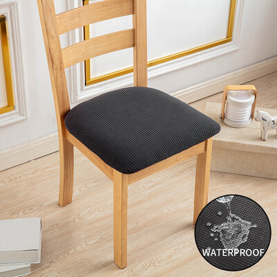 1 ΤΕΜ. Αδιάβροχο κάλυμμα καρέκλας τραπεζαρίας Καλύμματα καθισμάτων ζακάρ μονόχρωμο αφαιρούμενα ελαστικά καλύμματα μαξιλαριών για το σπίτι του ξενοδοχείου