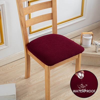 1 ΤΕΜ. Αδιάβροχο κάλυμμα καρέκλας τραπεζαρίας Καλύμματα καθισμάτων ζακάρ μονόχρωμο αφαιρούμενα ελαστικά καλύμματα μαξιλαριών για το σπίτι του ξενοδοχείου