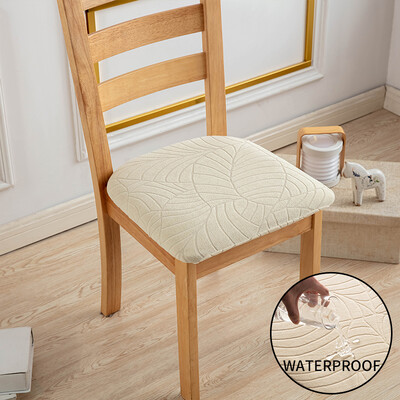 1 ΤΕΜ. Αδιάβροχο κάλυμμα καρέκλας τραπεζαρίας Καλύμματα καθισμάτων ζακάρ μονόχρωμο αφαιρούμενα ελαστικά καλύμματα μαξιλαριών για το σπίτι του ξενοδοχείου