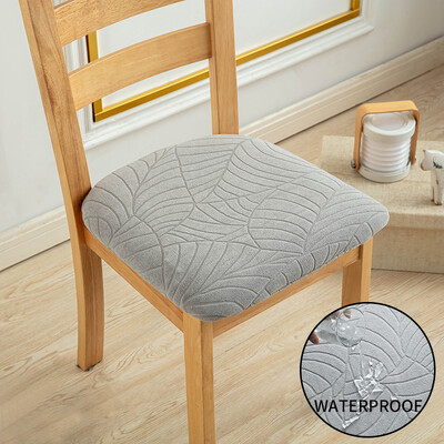 1 ΤΕΜ. Αδιάβροχο κάλυμμα καρέκλας τραπεζαρίας Καλύμματα καθισμάτων ζακάρ μονόχρωμο αφαιρούμενα ελαστικά καλύμματα μαξιλαριών για το σπίτι του ξενοδοχείου