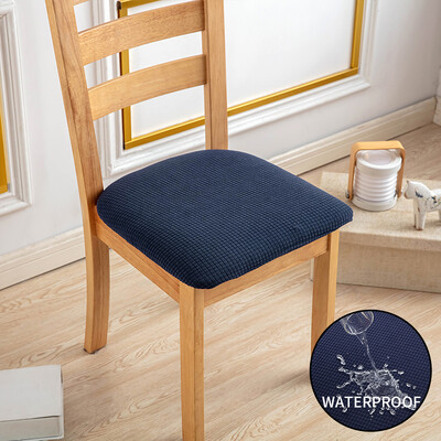 1 ΤΕΜ. Αδιάβροχο κάλυμμα καρέκλας τραπεζαρίας Καλύμματα καθισμάτων ζακάρ μονόχρωμο αφαιρούμενα ελαστικά καλύμματα μαξιλαριών για το σπίτι του ξενοδοχείου