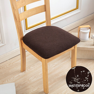 1 ΤΕΜ. Αδιάβροχο κάλυμμα καρέκλας τραπεζαρίας Καλύμματα καθισμάτων ζακάρ μονόχρωμο αφαιρούμενα ελαστικά καλύμματα μαξιλαριών για το σπίτι του ξενοδοχείου