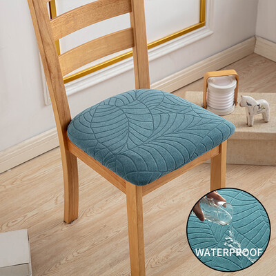 1 ΤΕΜ. Αδιάβροχο κάλυμμα καρέκλας τραπεζαρίας Καλύμματα καθισμάτων ζακάρ μονόχρωμο αφαιρούμενα ελαστικά καλύμματα μαξιλαριών για το σπίτι του ξενοδοχείου