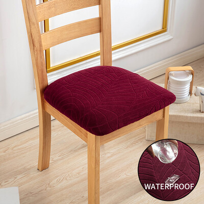 1 ΤΕΜ. Αδιάβροχο κάλυμμα καρέκλας τραπεζαρίας Καλύμματα καθισμάτων ζακάρ μονόχρωμο αφαιρούμενα ελαστικά καλύμματα μαξιλαριών για το σπίτι του ξενοδοχείου