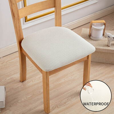 1 ΤΕΜ. Αδιάβροχο κάλυμμα καρέκλας τραπεζαρίας Καλύμματα καθισμάτων ζακάρ μονόχρωμο αφαιρούμενα ελαστικά καλύμματα μαξιλαριών για το σπίτι του ξενοδοχείου