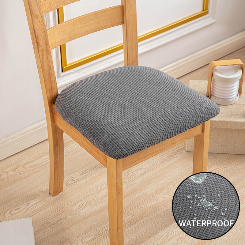1 ΤΕΜ. Αδιάβροχο κάλυμμα καρέκλας τραπεζαρίας Καλύμματα καθισμάτων ζακάρ μονόχρωμο αφαιρούμενα ελαστικά καλύμματα μαξιλαριών για το σπίτι του ξενοδοχείου