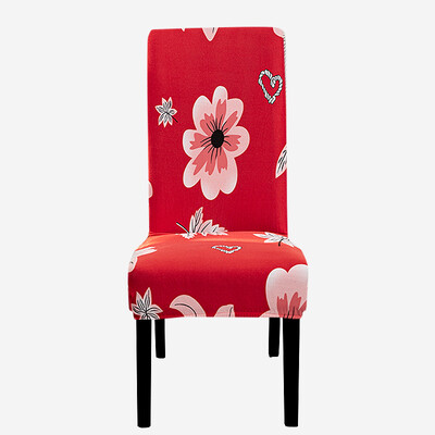 Τυπωμένο Κάλυμμα Καρέκλας Ελαστικό Κάλυμμα Καθίσματος Κουζίνας Stretch Spandex Καλύμματα Καρέκλας Τραπεζαρίας Δείπνο Ξενοδοχείου Γάμου Πλενόμενο 1τμχ