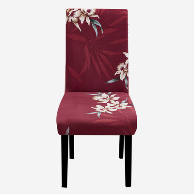 Τυπωμένο Κάλυμμα Καρέκλας Ελαστικό Κάλυμμα Καθίσματος Κουζίνας Stretch Spandex Καλύμματα Καρέκλας Τραπεζαρίας Δείπνο Ξενοδοχείου Γάμου Πλενόμενο 1τμχ